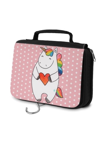 Mr. & Mrs. Panda Kosmetiktasche Einhorn Herz ohne Spruch in Rot Pastell