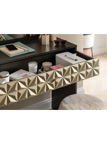 Inn.Furn Schminktisch schwarz, Gold 117 cm mit Spiegel