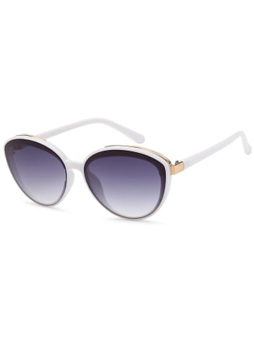 styleBREAKER Ovale Sonnenbrille in Weiß / Grau Verlauf
