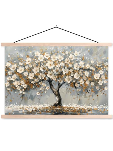MuchoWow Poster mit Leiste Weißer Baum  (BxH)