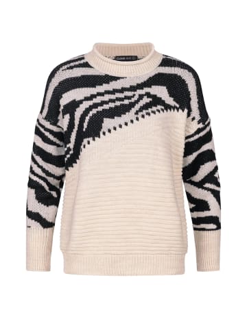 Cloud5ive Cloud5ive Knit sweater asymetric in black/beige
