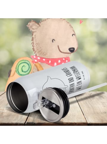 Mr. & Mrs. Panda Thermoflasche Sternzeichen Wassermann mit Spruch in Weiß