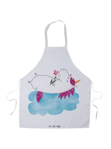 Mr. & Mrs. Panda Kochschürze Einhorn Verliebt ohne Spruch in Weiß