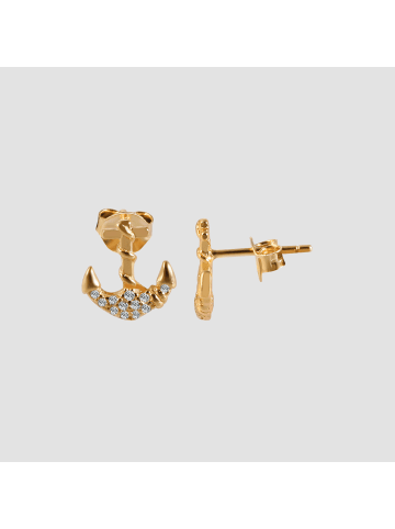 Adeliás Damen Ohrringe – Ohrstecker aus 925 Silber mit Zirkonia in gold