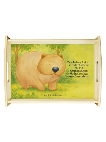 Kaffeetablett Wombat Design mit Spruch in Weiß