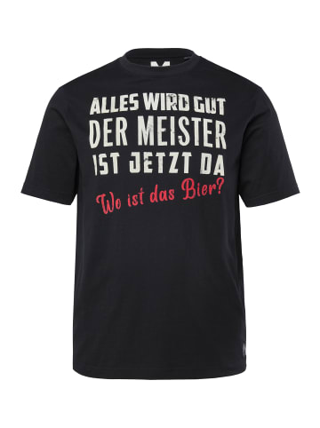 Men Plus Kurzarm T-Shirt in schwarz