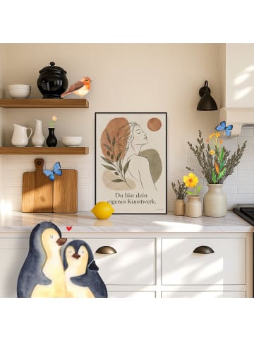 Mr. & Mrs. Panda Poster Frau ästhetisch Design mit Spruch in Weiß