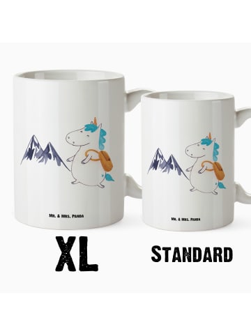 Mr. & Mrs. Panda Steinguttasse Einhorn Bergsteiger ohne Spruch in Weiß
