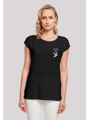 F4NT4STIC Extended Shoulder T-Shirt Boo Crew Halloween in schwarz
