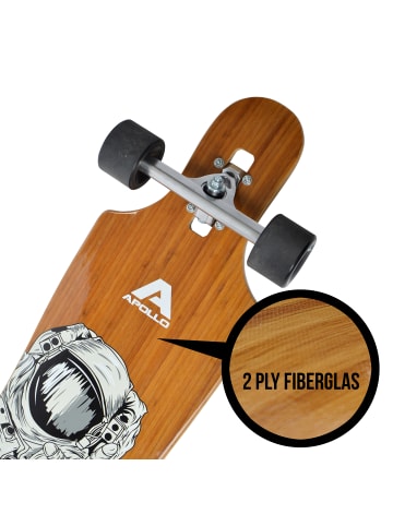 Apollo Twin Tip DT Fiberglas Longboard " Apollo 13 " in holz