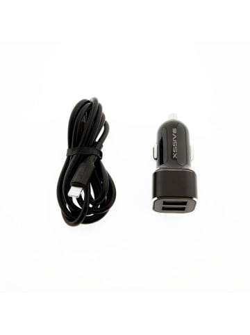 COFI 1453 Dual Kfz Autoladegerät Zigarettenzünder USB Kabel für iOS 2.4A 1m in Schwarz