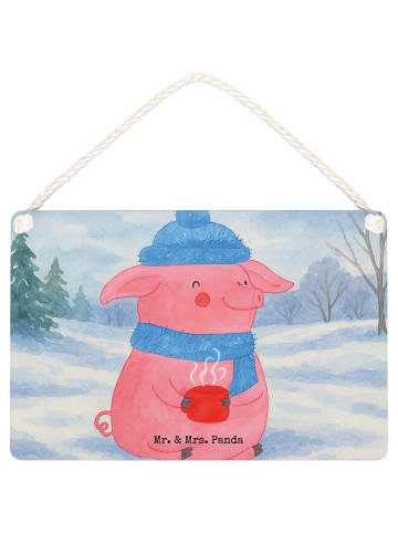 Mr. & Mrs. Panda Wanddeko Schweinchen Glühwein Design ohne Spruch in Weiß
