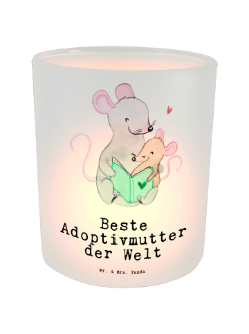 Mr. & Mrs. Panda Teelicht Maus Beste Adoptivmutter der Welt mit ... in Transparent