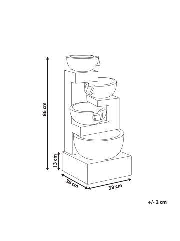Beliani Gartenbrunnen VALLESINELLA in Beige - (W) 38 x (H) 86 x (L) 38 cm