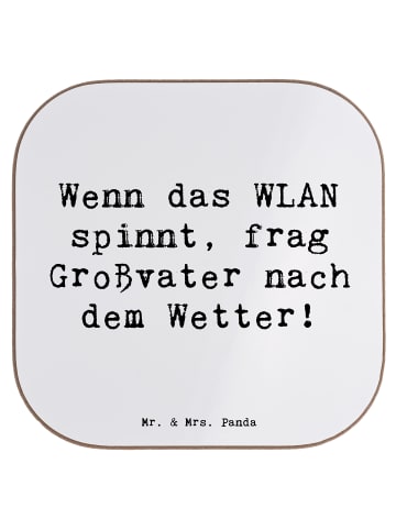 Mr. & Mrs. Panda Untersetzer Großvater Wissen mit Spruch in Weiß