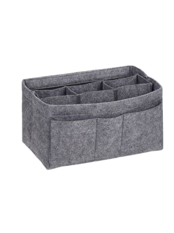 relaxdays Taschenorganizer in Dunkelgrau - (B)29 x (H)17 x (T)19 cm
