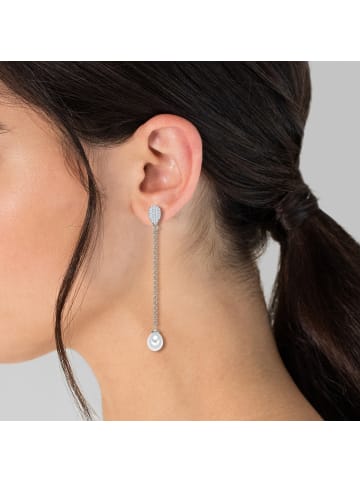 Valero Pearls Ohrstecker Sterling Silber Zirkonia Süßwasser-Zuchtperle in silber