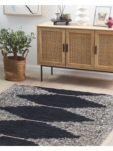 Beliani Kurzflor BATHINDA in Schwarz/Weiß - (W) 160 x (H) 1 x (L) 230 cm