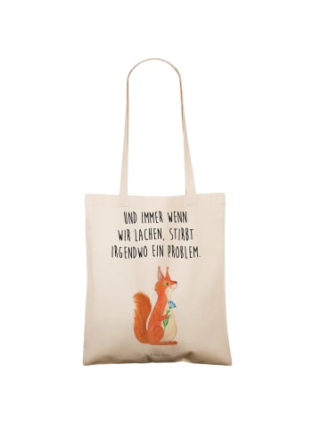 Mr. & Mrs. Panda Schultasche Eichhörnchen Blume mit Spruch in Creme