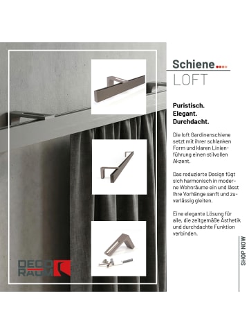 Deco-Raum® Gardinenschiene Innenlauf Edelstahl-optik
