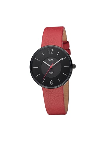 Regent Solaruhr-Analog rot mittel (ca. 33mm) Regent Lederarmband