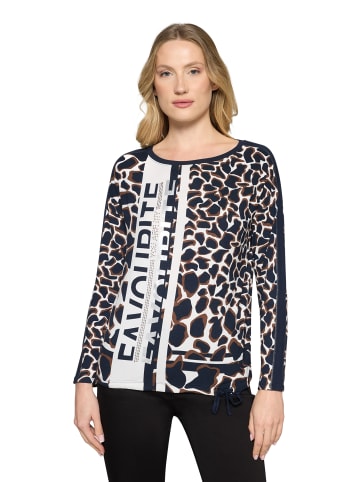 Betty Barclay Casual-Shirt mit Tunnelzug in Dunkelblau/Weiß