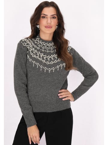 faina Pullover in Dunkelgrau Melange