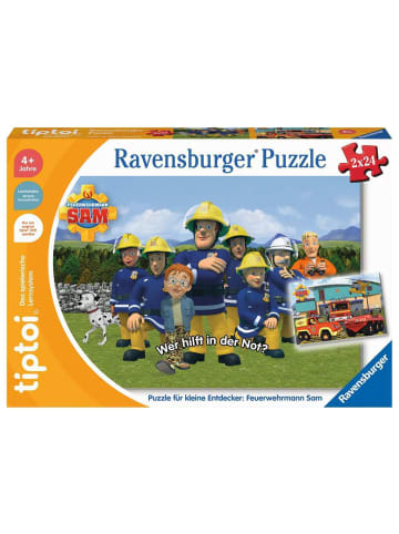 Ravensburger Puzzle 24 Teile tiptoi® Puzzle für kleine Entdecker: Feuerwehrmann Sam - 2x24 Teile Ab 4 Jahre in bunt