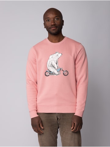 wat? Apparel Sweatshirt Bär auf Bike in Canyon Pink