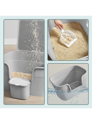 Feandrea Katzentoilette Boxal in Taubengrau - (B)76 x (H)33 x (T)64 cm