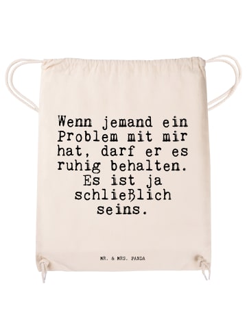Mr. & Mrs. Panda Säckchen Wenn jemand ein Problem... mit Spruch in Creme