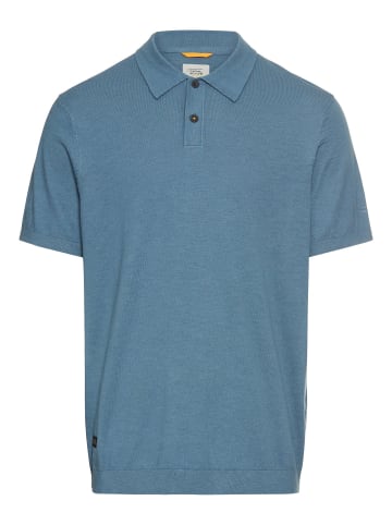 Camel Active Leichtes Strick-Polo aus reiner Baumwolle in Steinblau