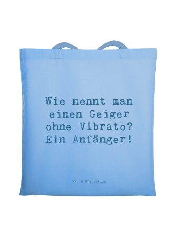 Mr. & Mrs. Panda Stofftragetasche Spruch Violine Anfänger mit Sp... in Sky Blue