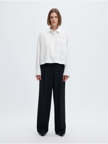 SELECTED FEMME LS Cropped Boxy Shirt in Bright White