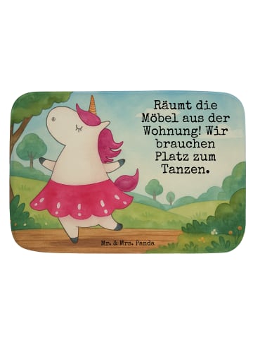 Mr. & Mrs. Panda duschmatte Einhorn Ballerina Design mit Spruch in Weiß