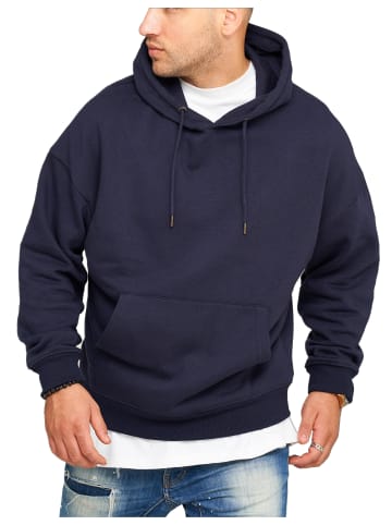 behype Kapuzenpullover - BHPASTO Basic Oversize Einfarbig in Navy