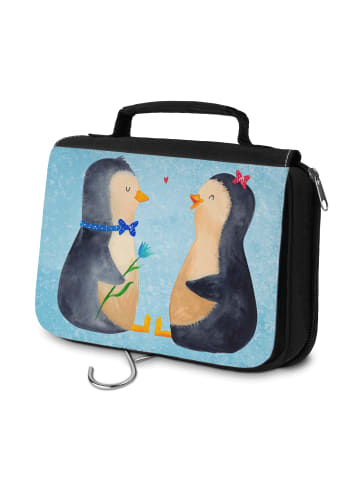 Mr. & Mrs. Panda Schminktasche Pinguin Pärchen ohne Spruch in Eisblau