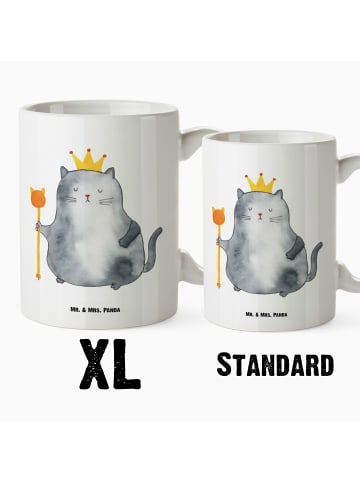 Mr. & Mrs. Panda Tasse mit Henkel Katze König ohne Spruch in Weiß