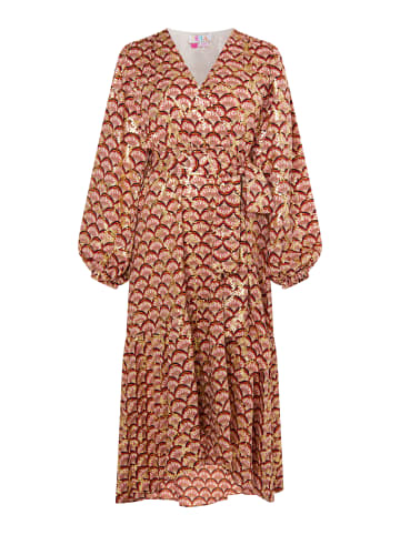 IZIA Damen Maxikleid Mit Print in Kamel Mehrfarbig