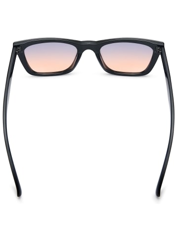 styleBREAKER Nerd Sonnenbrille in Schwarz / Grau-Apricot Getönt