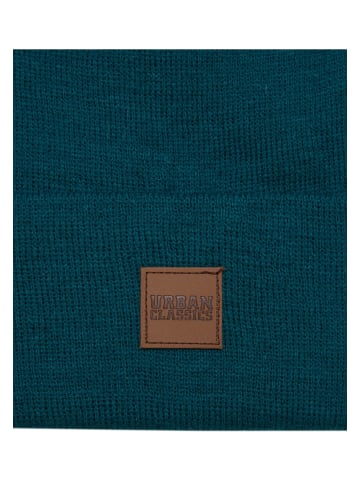 Urban Classics Urban Classics Unisex Synthetic Leatherpatch Long Beanie in jasper