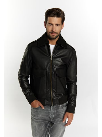 DreiMaster Vintage Lederjacke in Schwarz