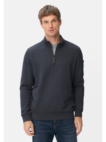 Camel Active Sweatshirt mit Troyerkragen in Navyblau