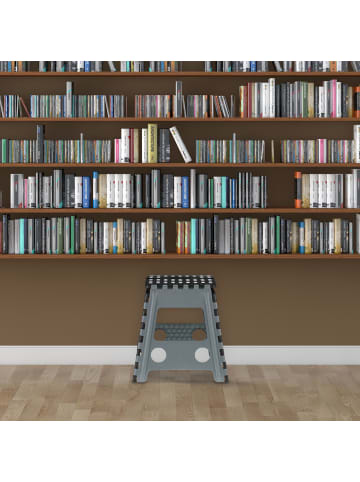 relaxdays 4 x Klapphocker in Schwarz/ Grau - (B)39 x (H)39 cm x (T)32 cm