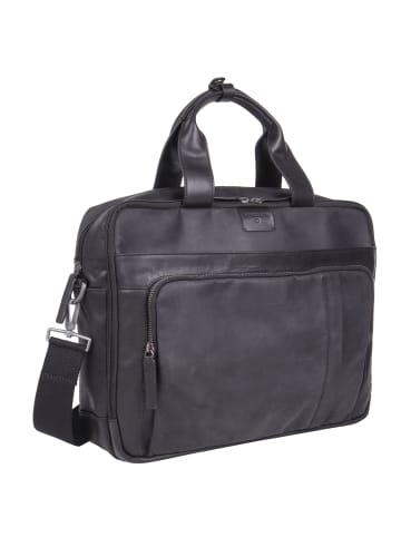 Strellson Brick Lane Aktentasche Leder 39 cm Laptopfach in black