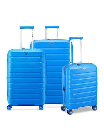 Roncato B-Flying Move 4 Rollen Kofferset 3-teilig mit Dehnfalte in sky blau