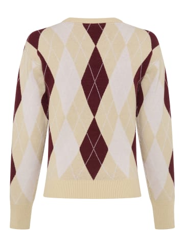 Kangaroos Strickpullover in Natur-bordeaux