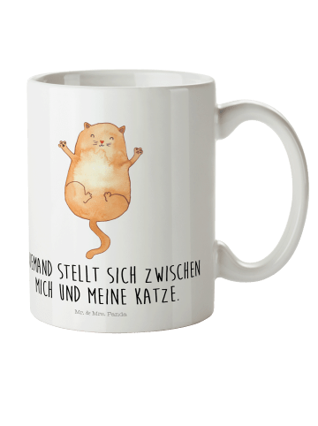 Mr. & Mrs. Panda Campingbecher Katze Umarmen mit Spruch in Weiß