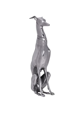 KADIMA DESIGN Dekoration Design Dog aus Aluminium silbern Windhund Skulptur