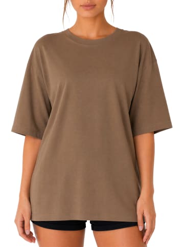 Reichstadt Damen Oversized Oversized T-Shirt in Khaki